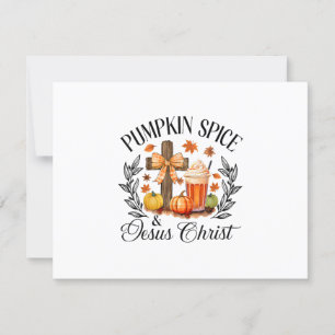 Pompoen Spice en Jezus Christus Kruis Pompoen Chri RSVP Kaartje