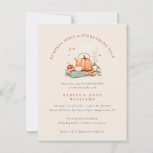 Pompoen Spice & Everything Nice – Herfst Baby show Briefkaart