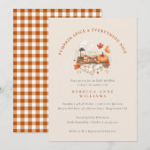 Pompoen Spice & Everything Nice – Herfst Baby show Kaart (Voorkant / Achterkant)