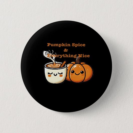 Pompoen Spice & Everything Nice - Herfst Herfst Ronde Button 5,7 Cm (Voorkant)