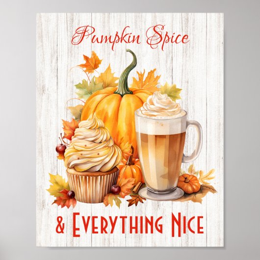 Pompoen Spice & Everything Nice – Herfst Poster (Voorkant)