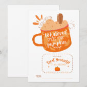 Pompoen Spice Gift Kaart Houder, Teacher Gift Labe (Voorkant / Achterkant)