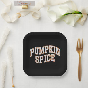 Pompoen Spice Herfst Shirt Thanksgiving Papieren Bordje