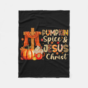 Pompoen Spice Jesus Christ Thanksgiving Autumn Fal Fleece Deken