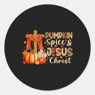 Pompoen Spice Jesus Christ Thanksgiving Autumn Fal Ronde Sticker