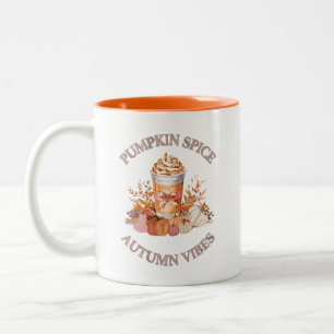 Pompoen Spice Latte Gezellige Herfst Herfst Pompoe Tweekleurige Koffiemok
