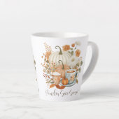 Pompoen Spice Latte Herfst Bloemen Herfstbladeren Latte Mok (Rechterhoek)
