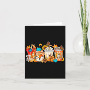 Pompoen Spice Latte Herfst Gezellige Koffie Retro  Kaart