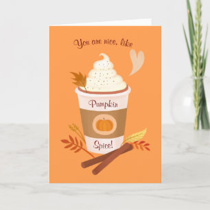 Pompoen Spice Latte Herfst Verjaardag Kaart