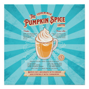  pompoen Spice Latte - Recept Poster Perfect Poster