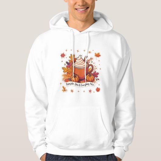 Pompoen Spice Latte Vibes Gezellige Herfst Koffie  Hoodie (Voorkant)
