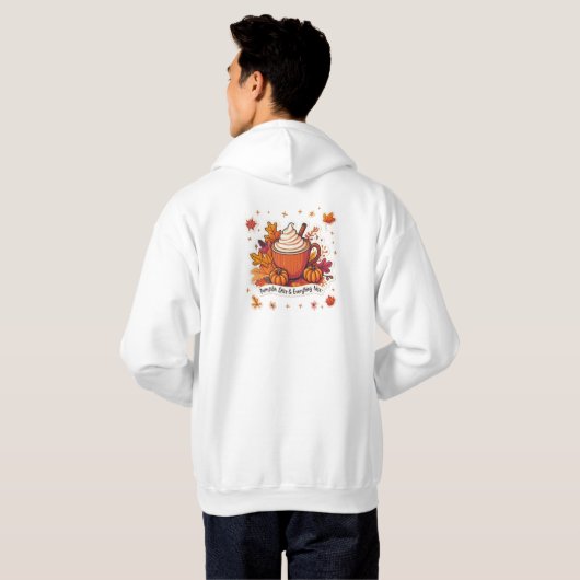 Pompoen Spice Latte Vibes Gezellige Herfst Koffie  Hoodie (Achterkant volledig)