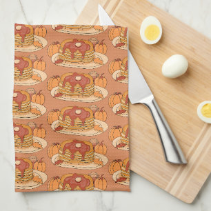 Pompoen Spice Pannenkoeken Herfst Keuken Handdoek
