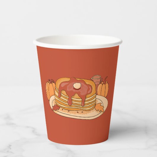 Pompoen Spice Pannenkoeken Herfst Party Papieren b Papieren Bekers (Voorkant)