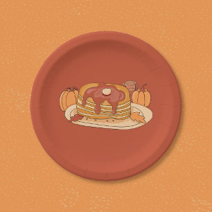 Pompoen Spice Pannenkoeken Roodbruin Papier Bord