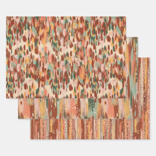 Pompoen Spice Pattern Inpakpapier Vel (Set)