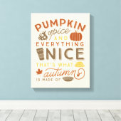 Pompoen Spice Typografische Herfst Art Canvas Afdruk (Insitu (Houten vloer))