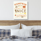 Pompoen Spice Typografische Herfst Art Canvas Afdruk (Insitu (Slaapkamer))