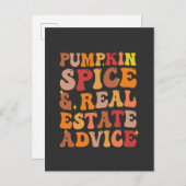 Pompoen Spice & Vastgoed Advies Grappige Groovy Uitnodiging Briefkaart (Voorkant / Achterkant)