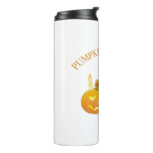 Pompoen Spice Vibes, Halloween, zwarte kat, pompoe Thermosbeker (Gedraaid links)
