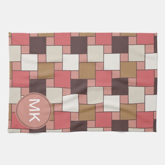 Pompoen Spice Weave Pattern Theedoek (Horizontaal)