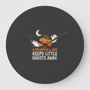 Pompoen Spook Halloween Citaat Ontwerp_1 Grote Klok