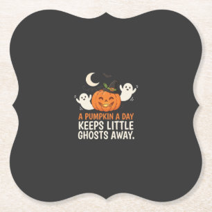 Pompoen Spook Halloween Citaat Ontwerp_1 Kartonnen Onderzetters