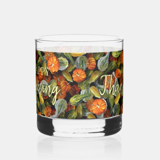 Pompoen, Squash Herfst Oogst Drinkglas Whisky Glas (Links)
