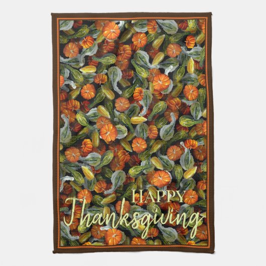 Pompoen, Squash Herfst Oogst Keuken Handdoek (Verticaal)