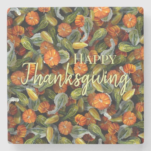 Pompoen, Squash Herfst Oogst Onderzetters (Voorkant)