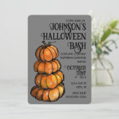 Pompoen stapel waterverf uitnodiging (Staand voorkant)