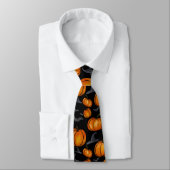 Pompoen stropdas met heks petten en vleermuizen (Gebonden)