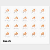 Pompoen taart baby shower dank u ronde sticker (Vel)