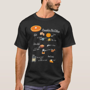 Pompoen taart recept op een t-shirt