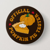 Pompoen taarttester Grappige Kinder Thanksgiving Ronde Button 7,6 Cm (Voorkant)
