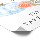 Pompoen Take a Treat Baby Boy Shower Poster (Hoek)