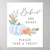 Pompoen Take a Treat Baby Boy Shower Poster (Voorkant)