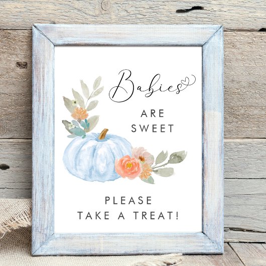 Pompoen Take a Treat Baby Boy Shower Poster