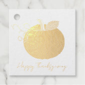 pompoen tangerine kunstleer bedankjes labels (Voorkant)