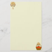 💌 **Pompoen & Tarwe Mand Briefpapier (Voorkant)