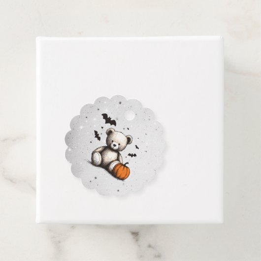 Pompoen Teddy Baby shower Bedankjes Labels (In situ)