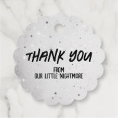 Pompoen Teddy Baby shower Bedankjes Labels (Achterkant)