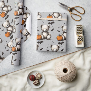 Pompoen Teddy Baby shower Cadeaupapier