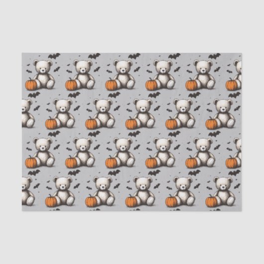 Pompoen Teddy Baby shower Tissuepapier (Voorkant)