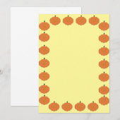 Pompoen Tekening Rand Lege Aangepaste Tekst Kaart (Voorkant / Achterkant)