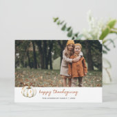 Pompoen Thanksgiving Foto Feestdagenkaart (Staand voorkant)