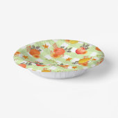 Pompoen Thanksgiving Gingham Green Papieren Kommen (Gebogen)