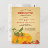  pompoen Thanksgiving uitnodiging (Voorkant / Achterkant)
