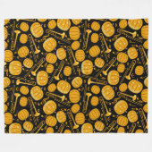 Pompoen Trombone Muzieknoten Fleece Deken (Voorkant (Horizontaal))