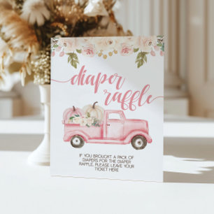 Pompoen Truck Baby Shower Luiers Raffel Bord Poster
